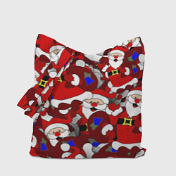 Сумка-шопер Толпа Дедов Морозов, цвет: 3D-принт