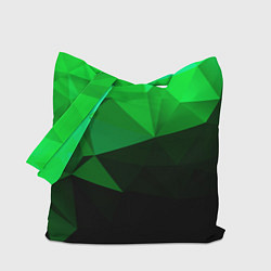 Сумка-шопер Изумрудный Зеленый Геометрия, цвет: 3D-принт