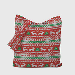 Сумка-шопер Deer Christmas Pattern, цвет: 3D-принт