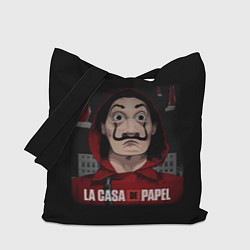 Сумка-шопер БУМАЖНЫЙ ДОМ СЕРИАЛ LA CASA DE PAPEL, цвет: 3D-принт