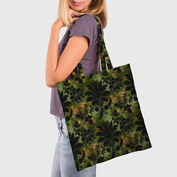 Сумка-шопер Темные тропические листья, цвет: 3D-принт — фото 2