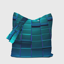 Сумка-шоппер 3D квадраты неоновые