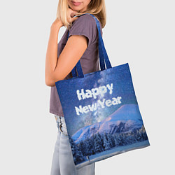 Сумка-шопер Космическая Зима Надпись Новый Год, цвет: 3D-принт — фото 2