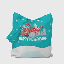Сумка-шопер Happy New Year Новогодние гномы, цвет: 3D-принт
