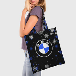 Сумка-шопер НОВОГОДНИЙ БМВ НОВЫЙ ГОД BMW, цвет: 3D-принт — фото 2
