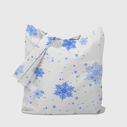 Сумка-шоппер Голубые снежинки падают