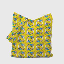 Сумка-шопер Летний узор Забавные бананчики, цвет: 3D-принт