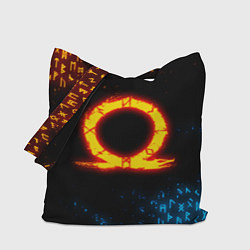 Сумка-шопер GOD OF WAR CRATOS FIRE SYMBOL RUNE, цвет: 3D-принт