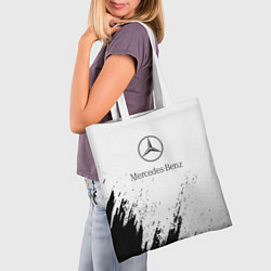 Сумка-шопер Mercedes-Benz - White texture, цвет: 3D-принт — фото 2