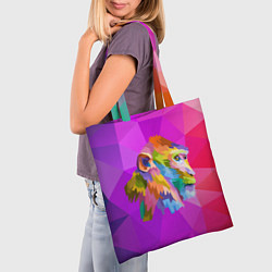 Сумка-шопер Цветная обезьяна Color monkey, цвет: 3D-принт — фото 2