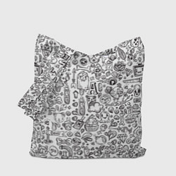Сумка-шоппер Рисованные черепа и животные