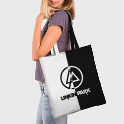 Сумка-шопер Linkin Park ЧБ, цвет: 3D-принт — фото 2