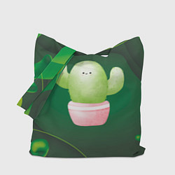 Сумка-шоппер Зеленый милый кактус