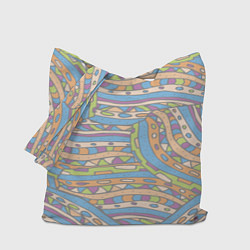 Сумка-шоппер Разноцветный геометрический узор в стиле дудл