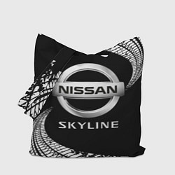 Сумка-шопер NISSAN SKYLINE Следы, цвет: 3D-принт