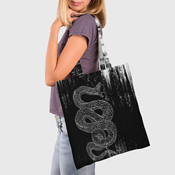 Сумка-шопер Snake Краски Змея ЧБ, цвет: 3D-принт — фото 2