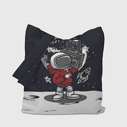 Сумка-шопер Космонавт с магнитофоном, цвет: 3D-принт