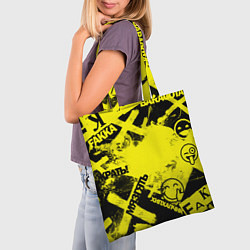 Сумка-шопер Черно-желтый беспредел, цвет: 3D-принт — фото 2