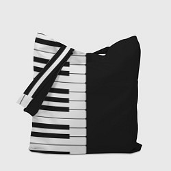 Сумка-шоппер Черно-Белое Пианино Piano