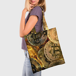 Сумка-шопер Биткойны, цвет: 3D-принт — фото 2