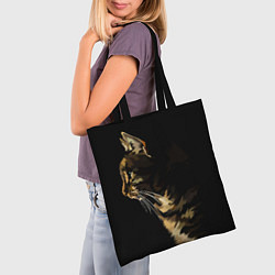 Сумка-шопер Задумчивый полосатый кот, цвет: 3D-принт — фото 2