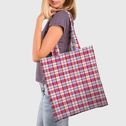 Сумка-шопер Клетчатая сумка челночника паттерн Дань 90-ым, цвет: 3D-принт — фото 2