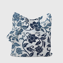 Сумка-шопер Гжелевые цветы, цвет: 3D-принт