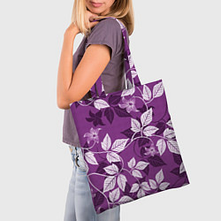 Сумка-шопер Фиолетовый вьюнок, цвет: 3D-принт — фото 2