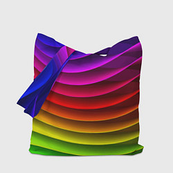 Сумка-шопер Color line neon pattern Abstraction Summer 2023, цвет: 3D-принт