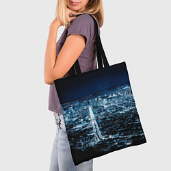 Сумка-шопер Ночной город night city, цвет: 3D-принт — фото 2