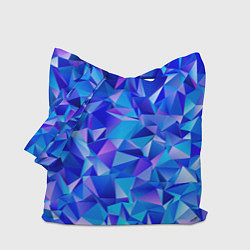 Сумка-шоппер СИНЕ-ГОЛУБЫЕ полигональные кристаллы