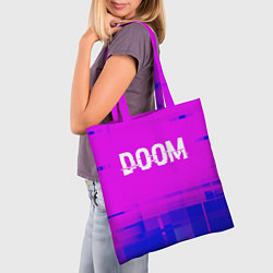 Сумка-шопер Doom Glitch Text Effect, цвет: 3D-принт — фото 2