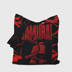 Сумка-шоппер Красный самурай с красными разводами