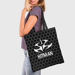 Сумка-шопер Hitman Glitch на темном фоне, цвет: 3D-принт — фото 2