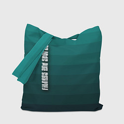 Сумка-шопер Fitness and sports Бирюзовый полосатый градиент, цвет: 3D-принт