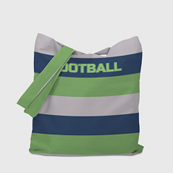 Сумка-шопер Цветные полосы текст футбол Text football colored, цвет: 3D-принт