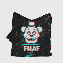 Сумка-шопер FNAF в стиле Glitch Баги Графики на темном фоне, цвет: 3D-принт