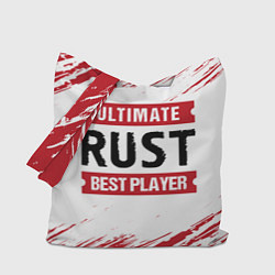 Сумка-шопер Rust: красные таблички Best Player и Ultimate, цвет: 3D-принт