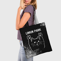 Сумка-шопер Группа Linkin Park и Рок Кот, цвет: 3D-принт — фото 2