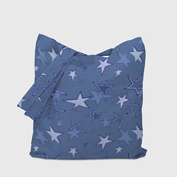 Сумка-шоппер Gray-Blue Star Pattern