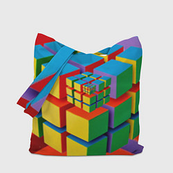 Сумка-шопер Цветные кубики КУБОКУБ, цвет: 3D-принт