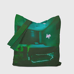 Сумка-шопер Неоновая спальня - Зелёный, цвет: 3D-принт