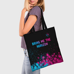 Сумка-шопер Bring Me the Horizon Neon Gradient, цвет: 3D-принт — фото 2