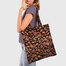 Сумка-шопер Зерна жареного кофе, цвет: 3D-принт — фото 2