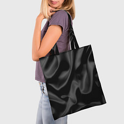 Сумка-шопер Черный шелк, цвет: 3D-принт — фото 2