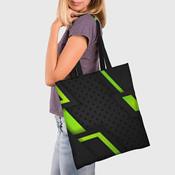 Сумка-шопер BLACK GREEN GEOMETRY, цвет: 3D-принт — фото 2