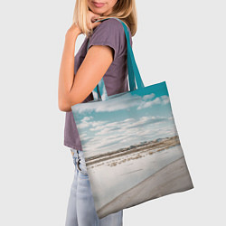 Сумка-шопер Песочный пляж и водоём - Белый, цвет: 3D-принт — фото 2