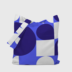 Сумка-шоппер Абстрактный набор геометрических фигур - Синий фон