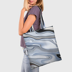 Сумка-шопер Серебристая поверхность воды, цвет: 3D-принт — фото 2
