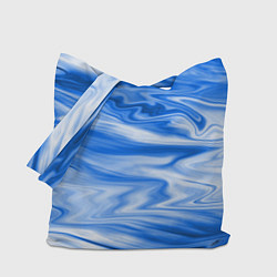 Сумка-шопер Бело синий абстрактный фон Волны, цвет: 3D-принт